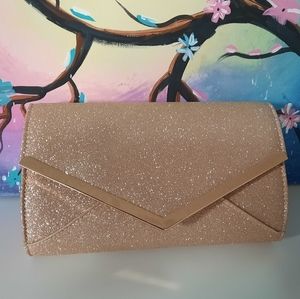 Gold glitter clutch